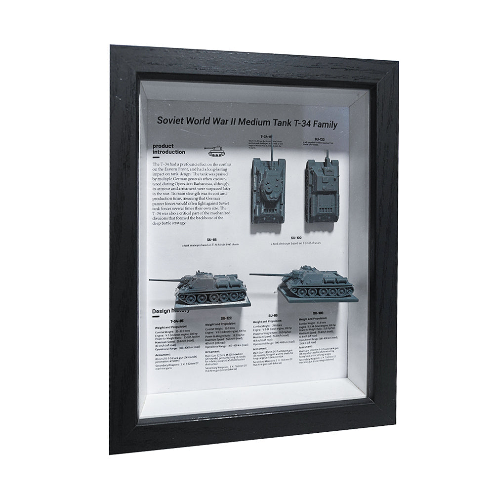 Yao's Studio YPL104 1/L  Collection Display Frame War Scene Box Three Dimensional Hollow Photo Frame Soviet T-34 Tank TypeI Secondary image