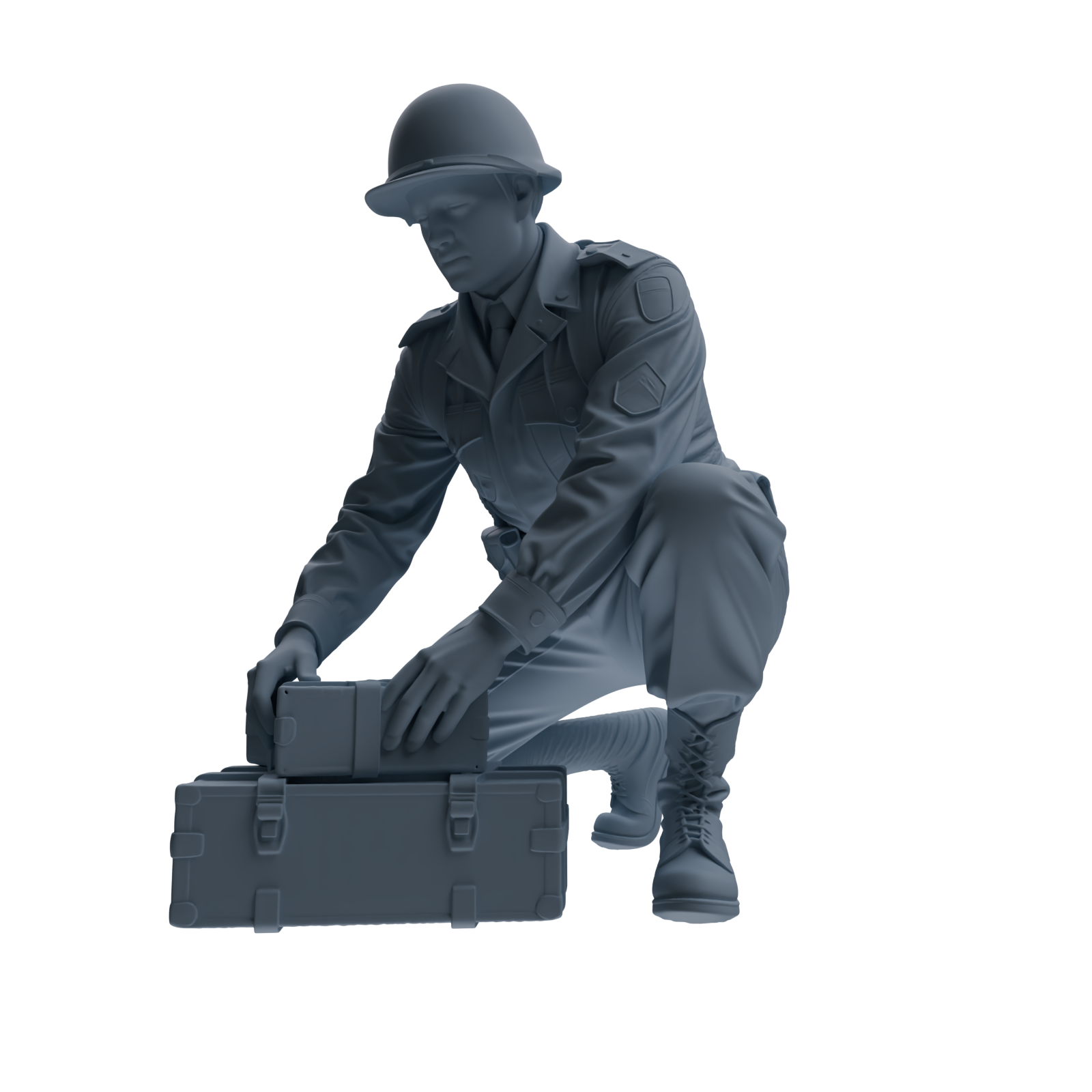 MRY-SFW SSTR228 WWII U.S. Army Logistics Soldier Combat Readiness Four-Person Group — detail view 2