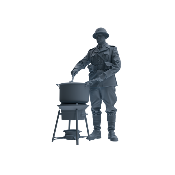 MRY-SFW SSTR222 WWII French Army Logistics Soldier Picnic Three-Person Group