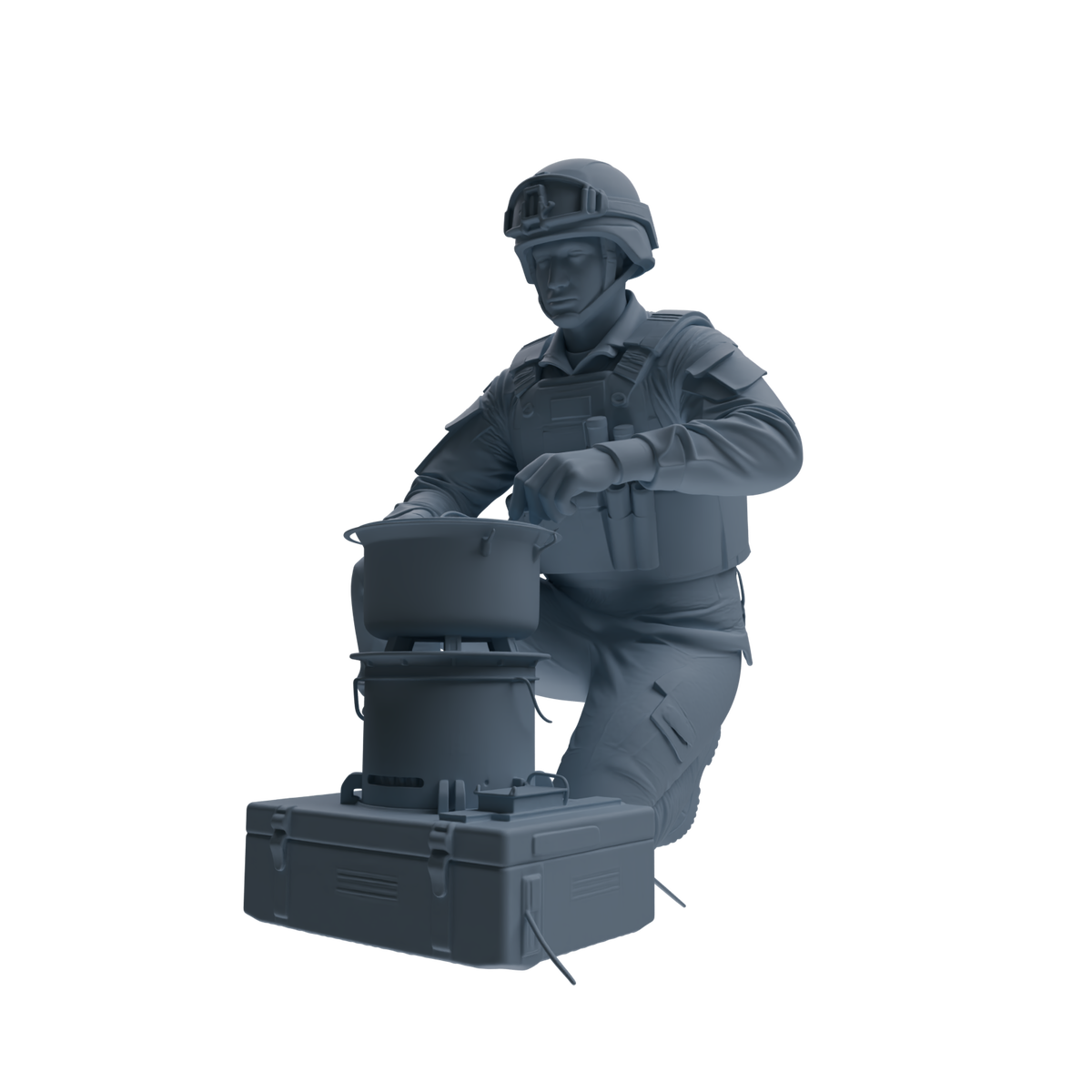 MRY-SFW SSTR238 Modern French Army Logistics Soldier Picnic Four-Person Group — detail view 2