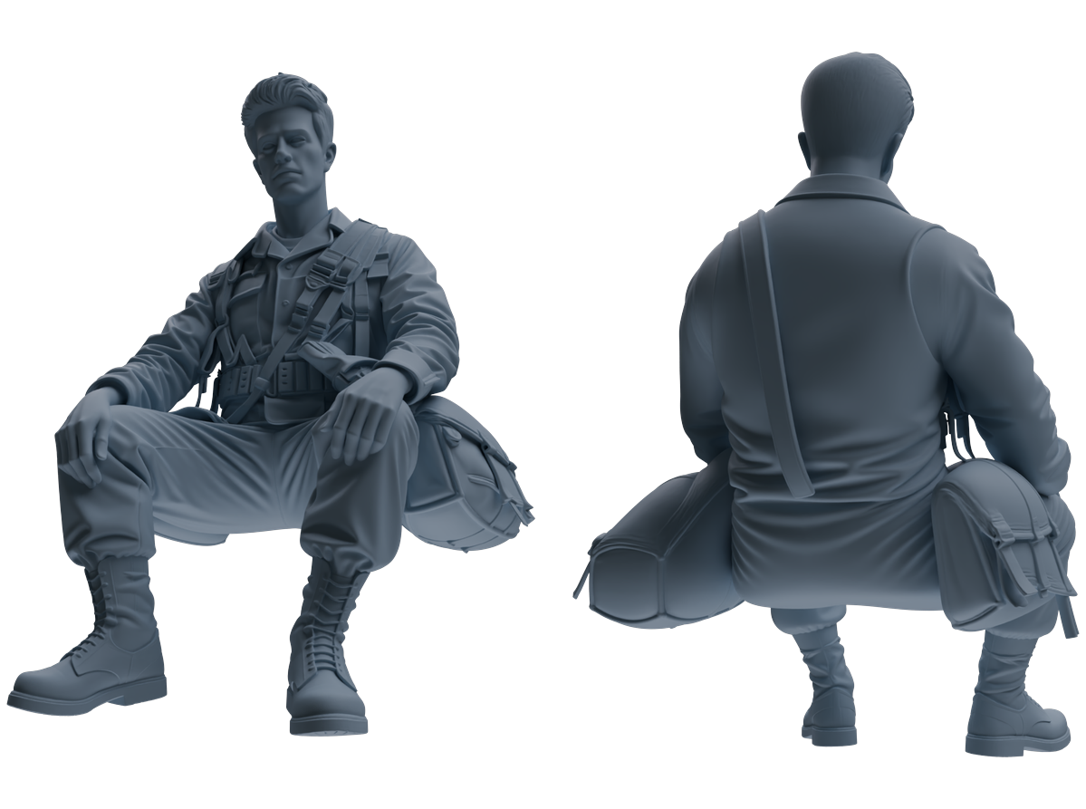 MRY-SFW SSTR061  Miniatures Soldier Model Kit Hacksaw Ridge Rescue Story WWII U.S. Army Six-Person Resting Group — detail view 2