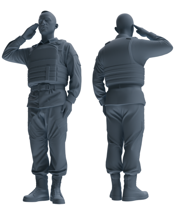 MRY-SFW SSTR029 Miniatures Soldier Model Kit 1993 Mogadishu Black Hawk Helicopter Soldier Saluting Six-Person Group
