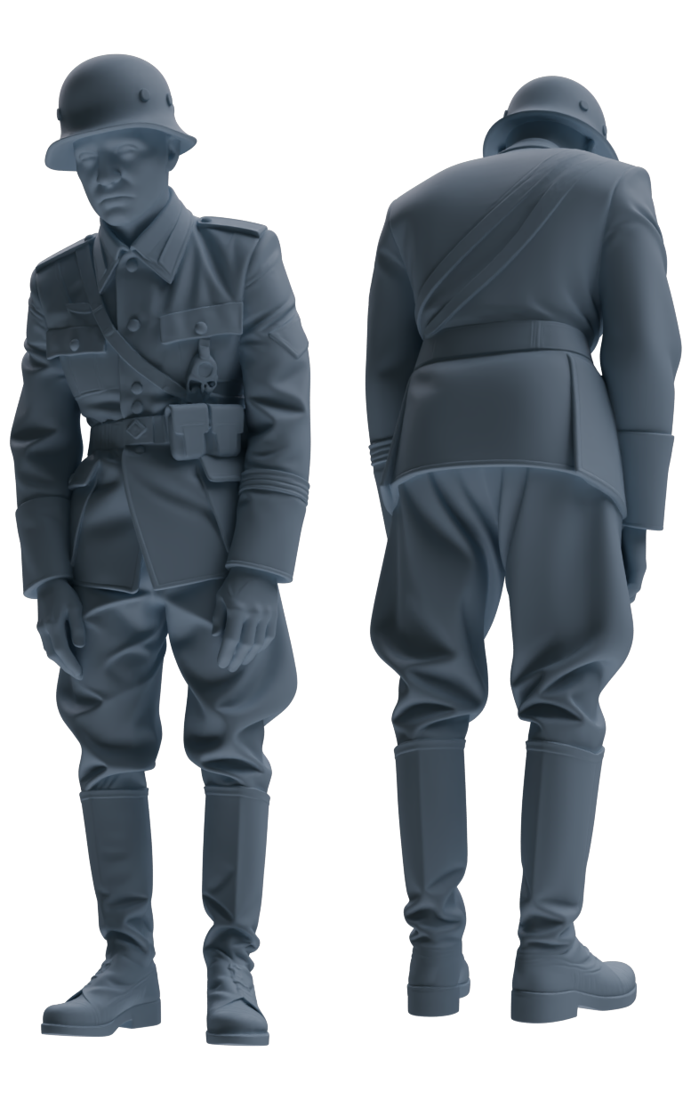 MRY-SFW SSTR001  Miniatures Soldier Model Kit WWII German Army Six-Person Officer Reprimand Group — detail view 2