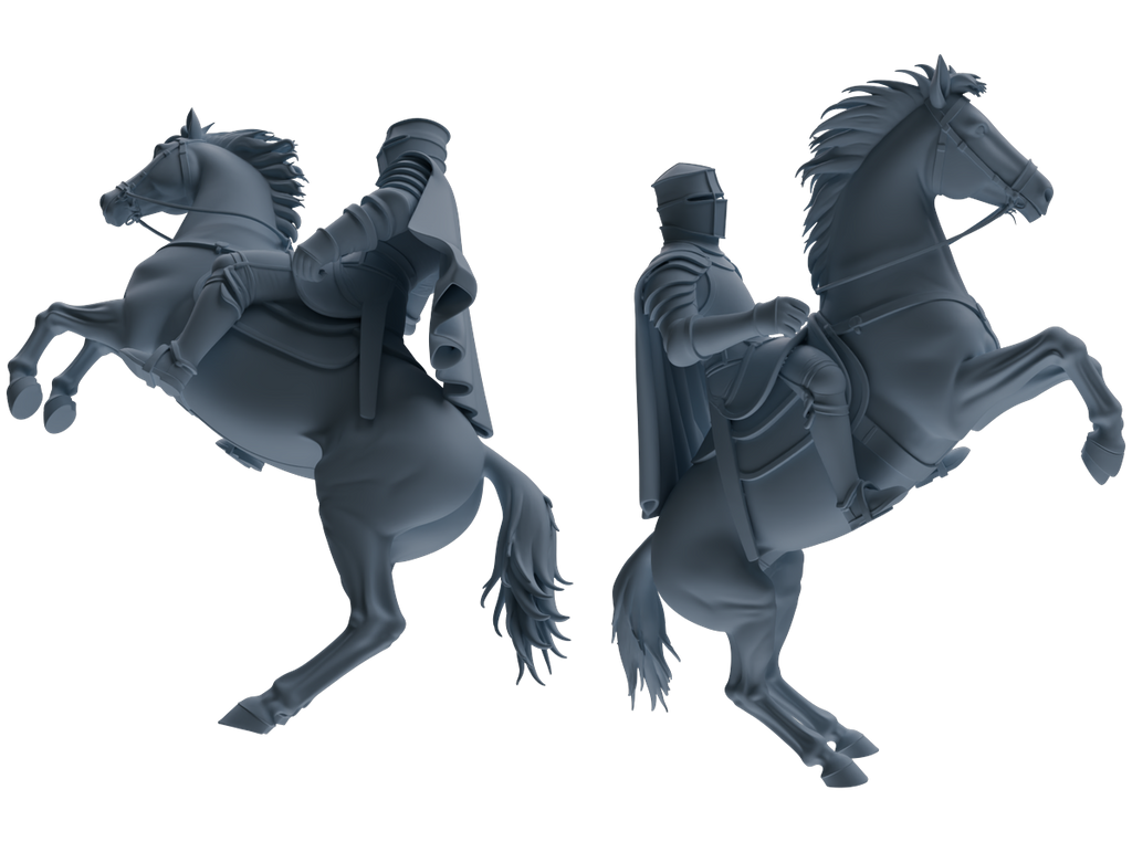 MRY-SFW SSTR089 Miniatures Soldier Model Kit Medieval Knight Four-Person Horseback Riding Group