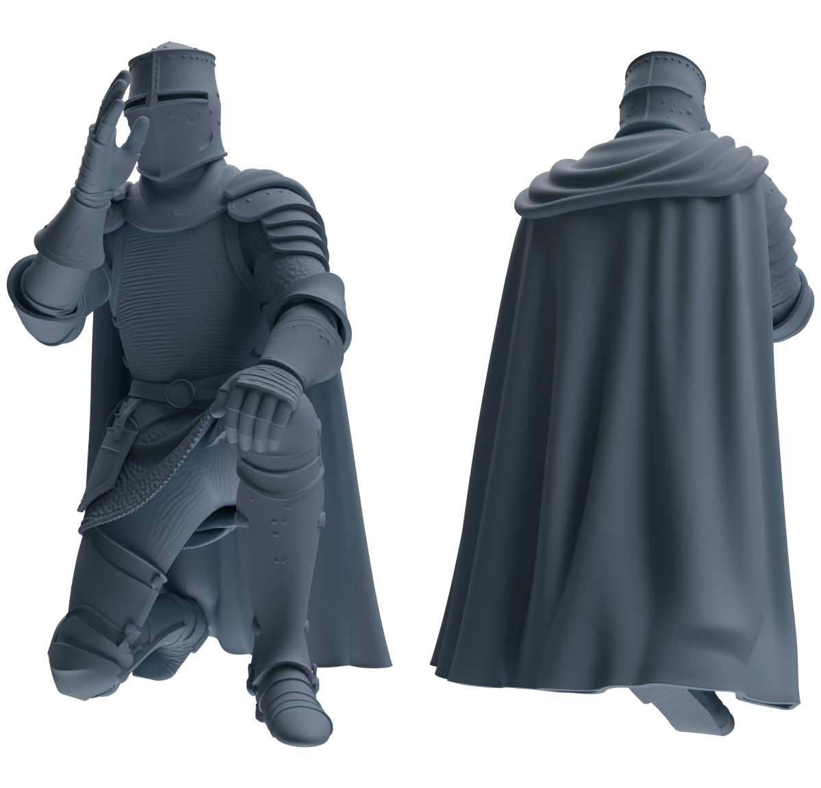 MRY-SFW SSTR086 Miniatures Soldier Model Kit Medieval Knight Six-Person Submission Group — detail view 3