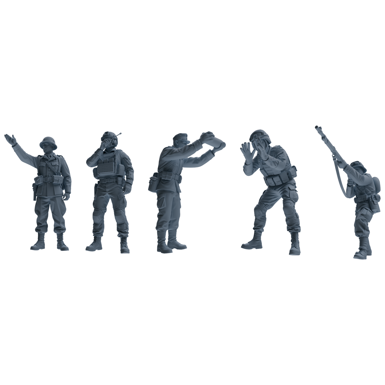 MRY-SFW SSTR191 Miniatures Soldier Model Kit Multi-Scenario Combat Soldier Pose Modern Model 5 pcs Main image