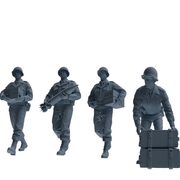 MRY-SFW SSTR225 WWII U.S. Army Logistics Soldier Logistics Four-Person Group