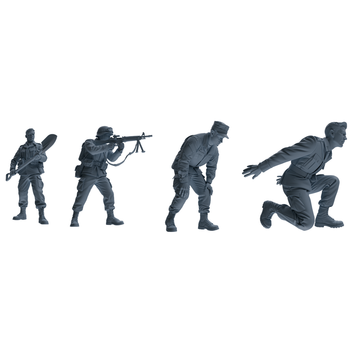 MRY-SFW SSTR185 Miniatures Soldier Model Kit Combat Engineer Soldier Pose Modern Model 4 pcs Main image