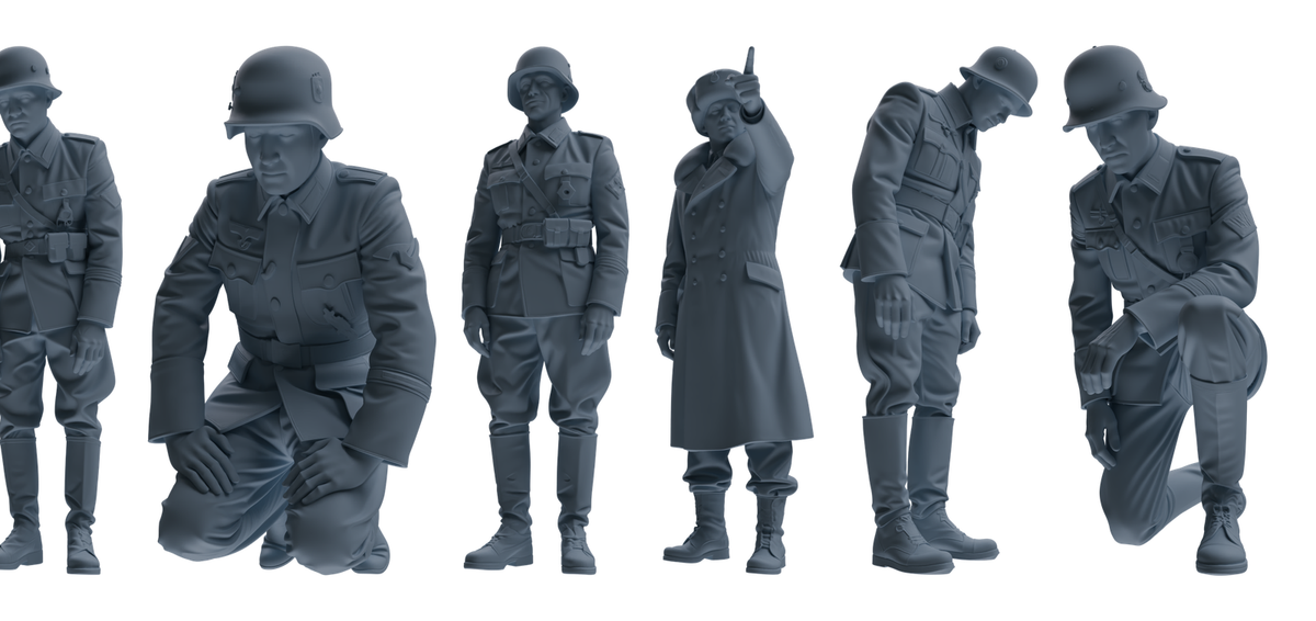 MRY-SFW SSTR001  Miniatures Soldier Model Kit WWII German Army Six-Person Officer Reprimand Group — scale model kit