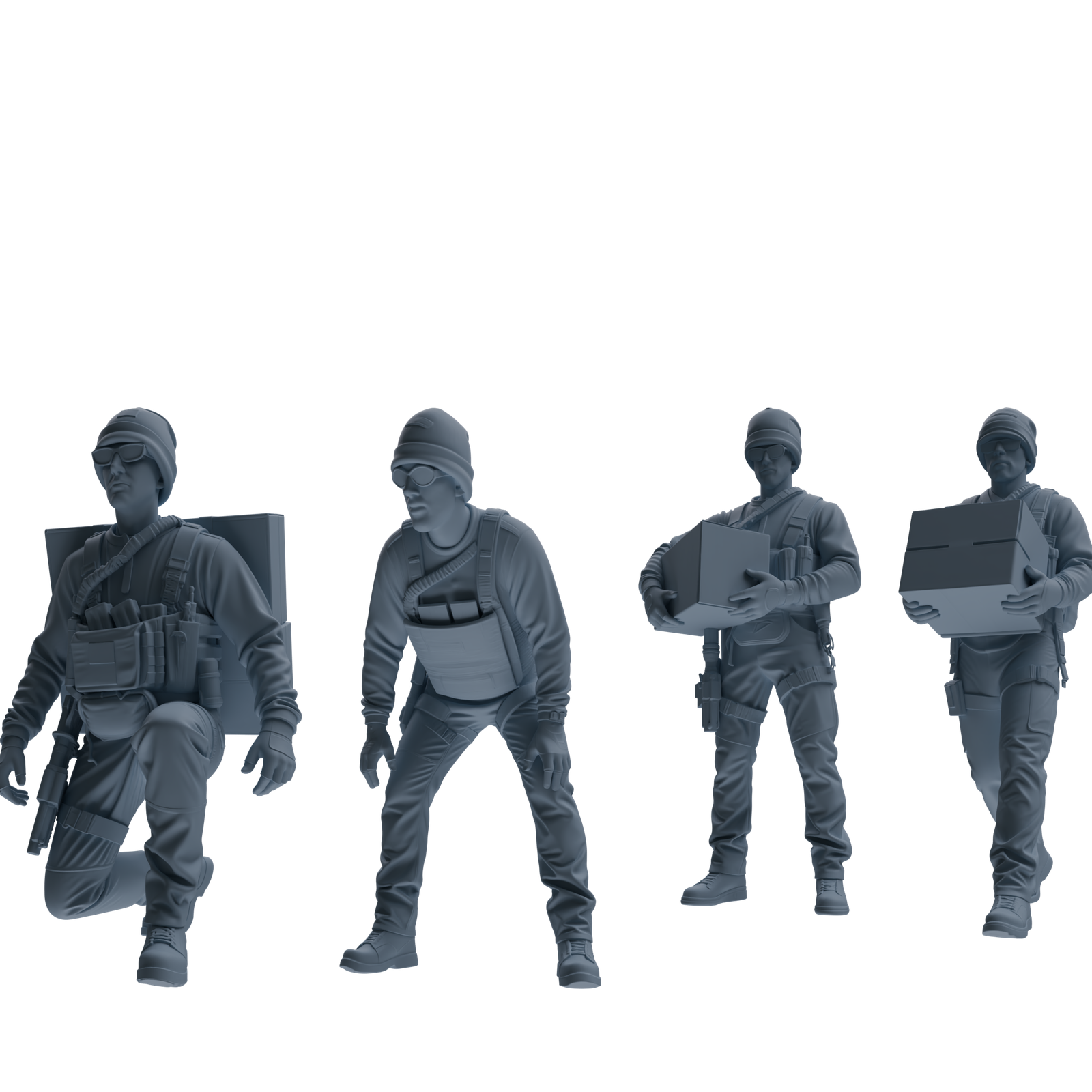 MRY-SFW SSTR379 Modern U.S. Special Forces Logistics Four-Person Group — scale model kit
