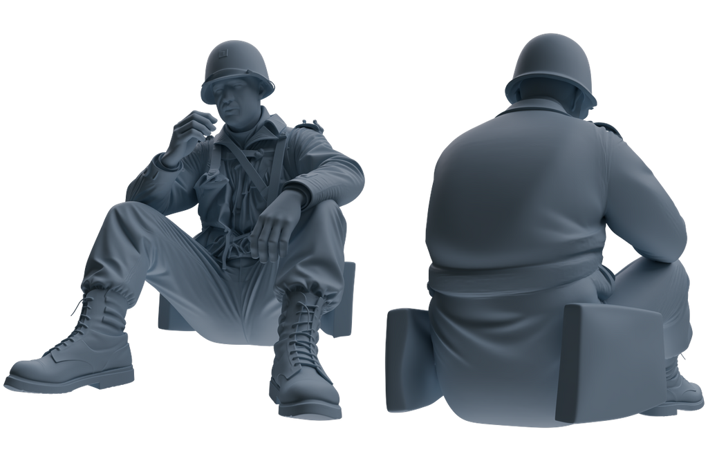 MRY-SFW SSTR068 Miniatures Soldier Model Kit Saving Ryan in Normandy WWII U.S. Army Six-Person Eating Group