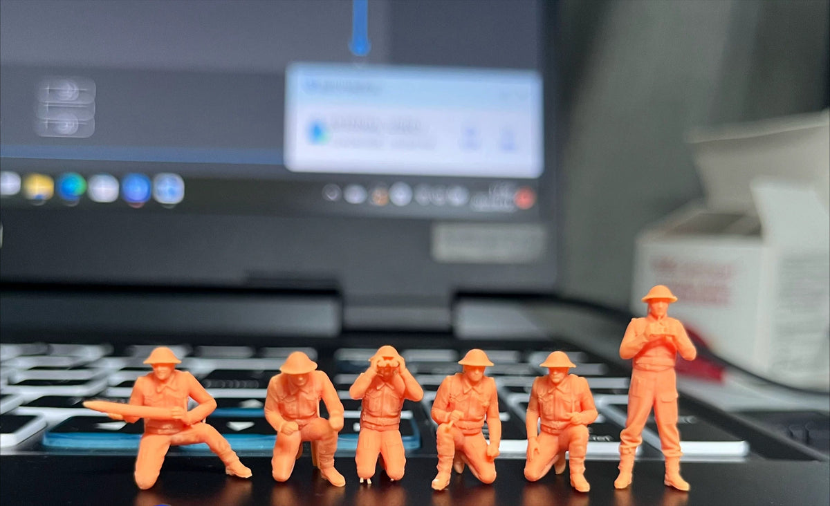6-person British artillery unit from World War II – can be created in various scales for communication purposes. LSSNo41 1/35/48/64/72/87/100/144 Main image
