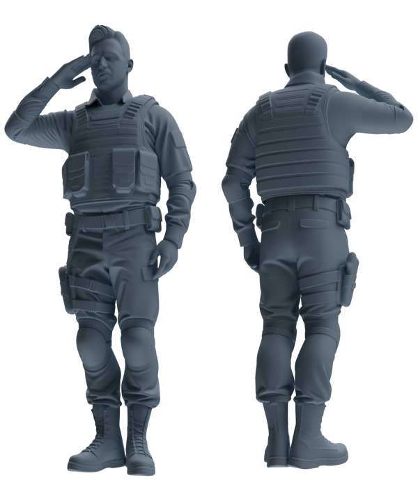 MRY-SFW SSTR029 Miniatures Soldier Model Kit 1993 Mogadishu Black Hawk Helicopter Soldier Saluting Six-Person Group