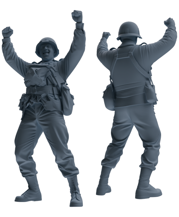 MRY-SFW SSTR073 Miniatures Soldier Model Kit Saving Ryan in Normandy WWII U.S. Army Four-Person Celebrating Group