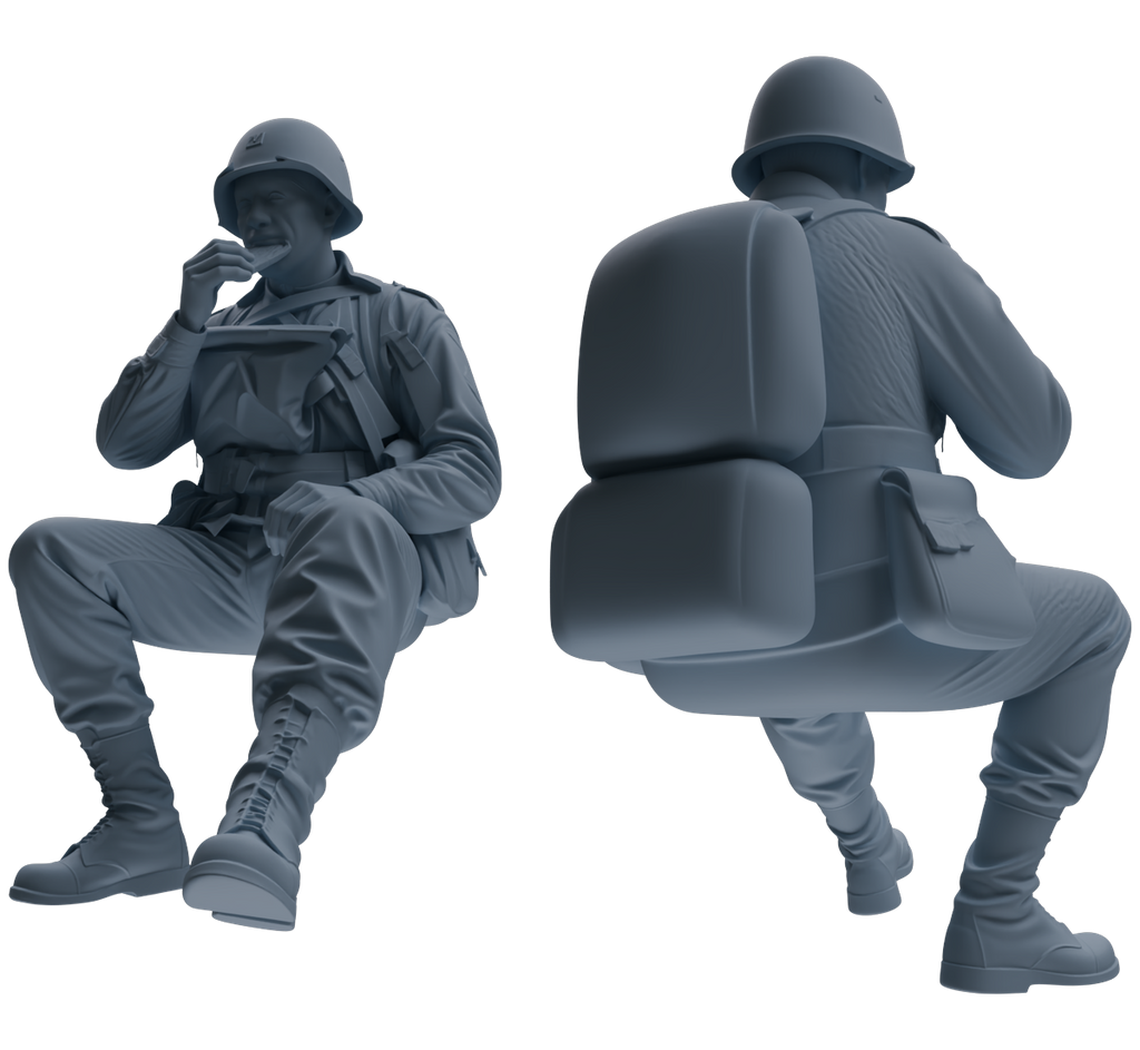 MRY-SFW SSTR068 Miniatures Soldier Model Kit Saving Ryan in Normandy WWII U.S. Army Six-Person Eating Group