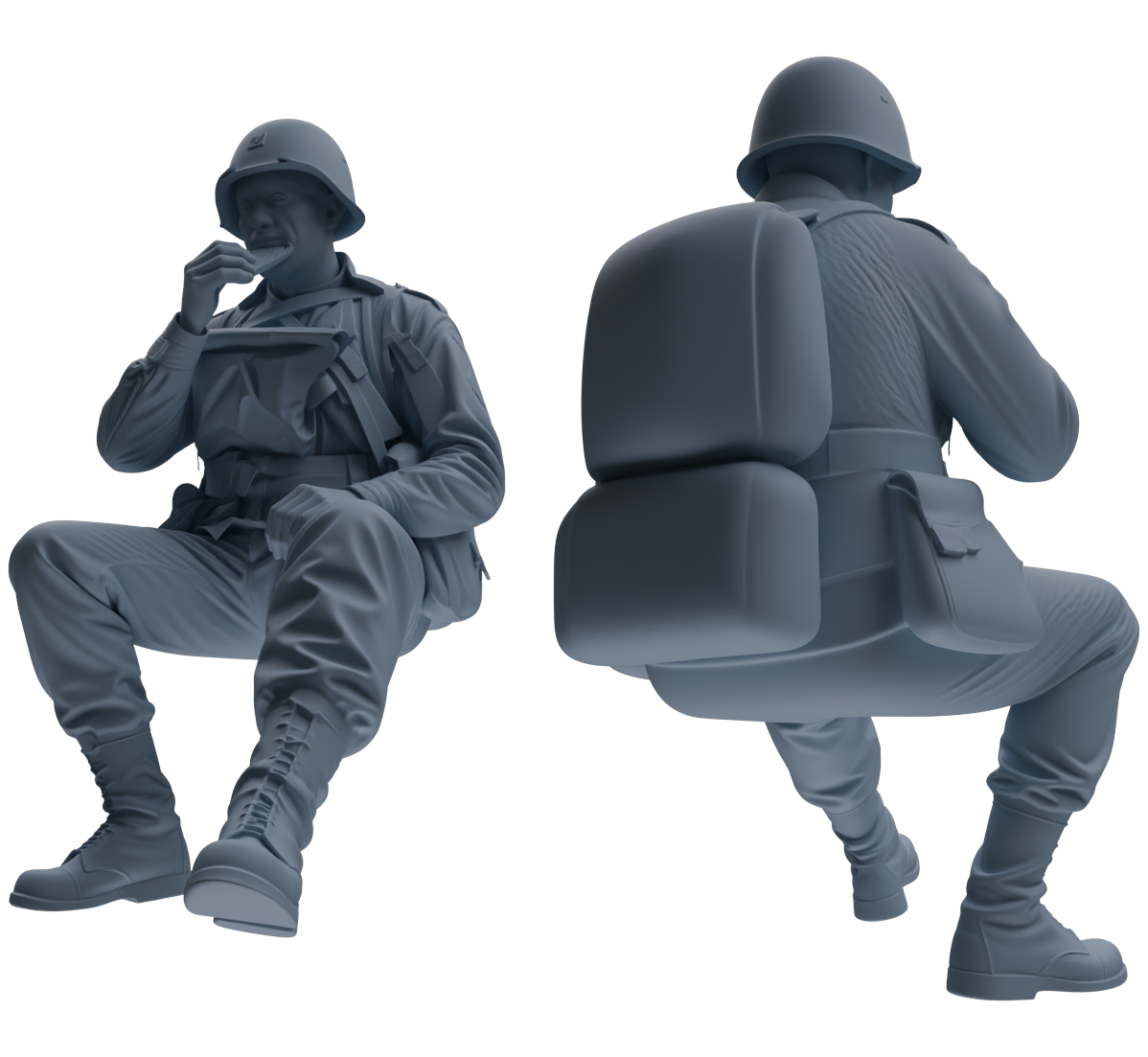 MRY-SFW SSTR068 Miniatures Soldier Model Kit Saving Ryan in Normandy WWII U.S. Army Six-Person Eating Group — detail view 4
