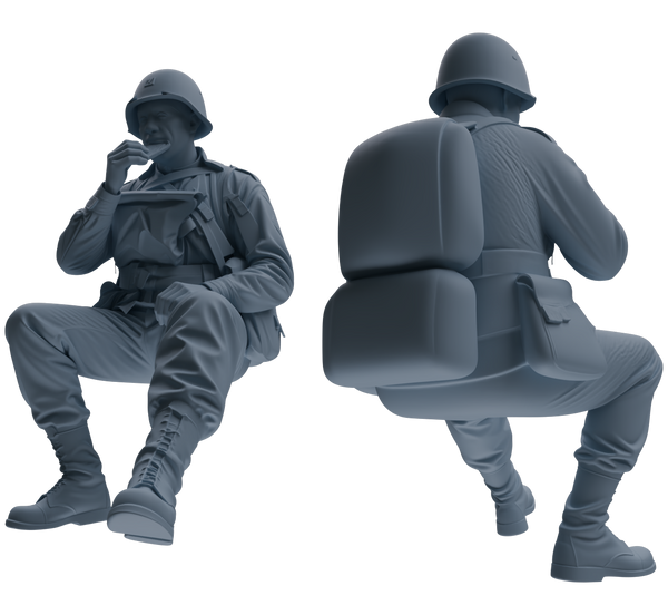 MRY-SFW SSTR068 Miniatures Soldier Model Kit Saving Ryan in Normandy WWII U.S. Army Six-Person Eating Group