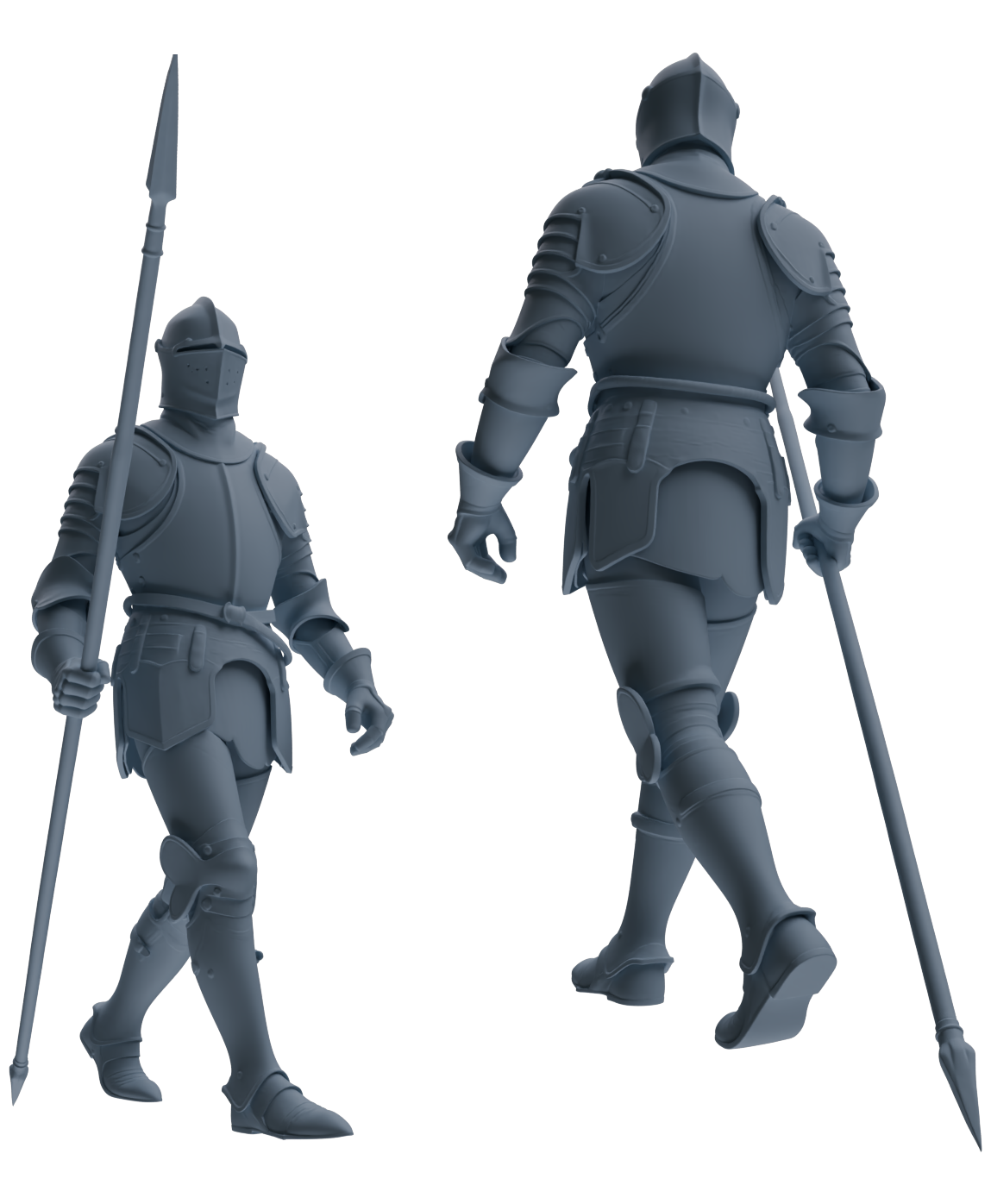 MRY-SFW SSTR094 Miniatures Soldier Model Kit Medieval Knight Six-Person Marching Group — detail view 4