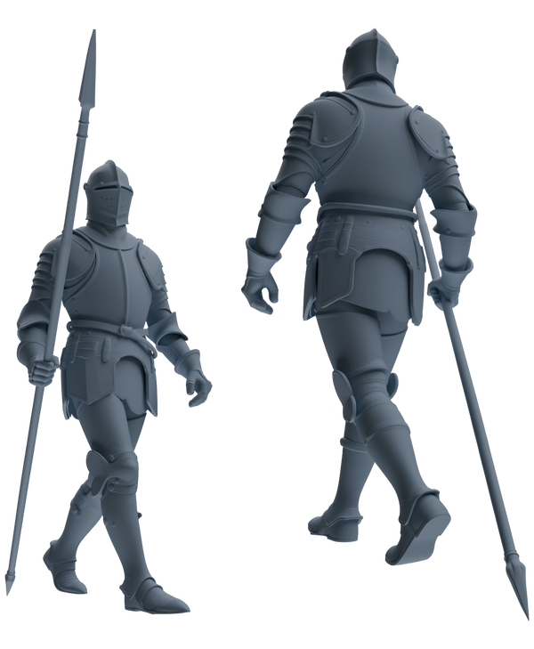 MRY-SFW SSTR094 Miniatures Soldier Model Kit Medieval Knight Six-Person Marching Group