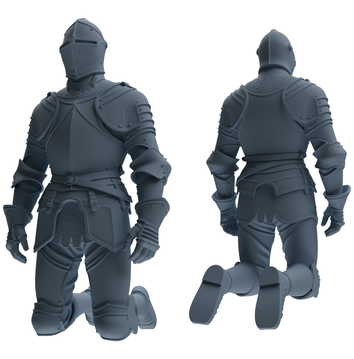 MRY-SFW SSTR097 Miniatures Soldier Model Kit Medieval Knight Six-Person Reprimand Group — detail view 4