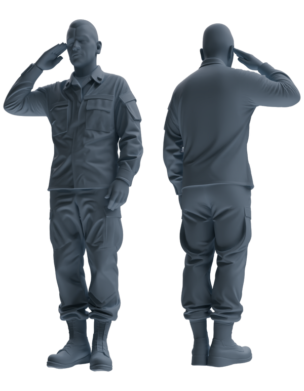 MRY-SFW SSTR029 Miniatures Soldier Model Kit 1993 Mogadishu Black Hawk Helicopter Soldier Saluting Six-Person Group