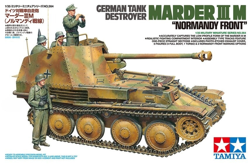 Tamiya 35364 1/35 Model Tank Kit WWII German Marder III Ausf.M Normandy Front Main image