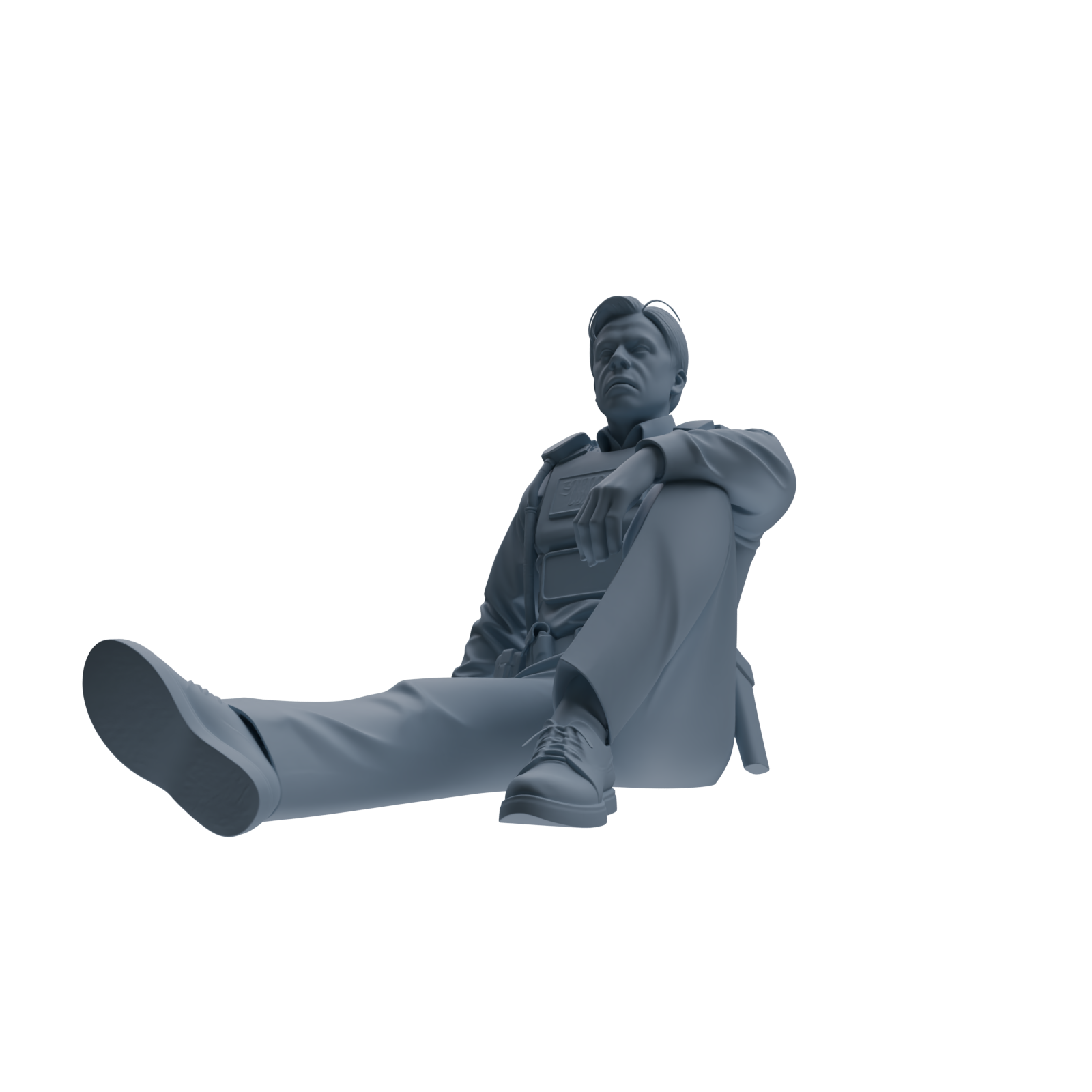 MRY-SFW SSTR125 Miniatures Soldier Model Kit Boston Attack Modern Boston Police Four-Person Rest Group — detail view 5