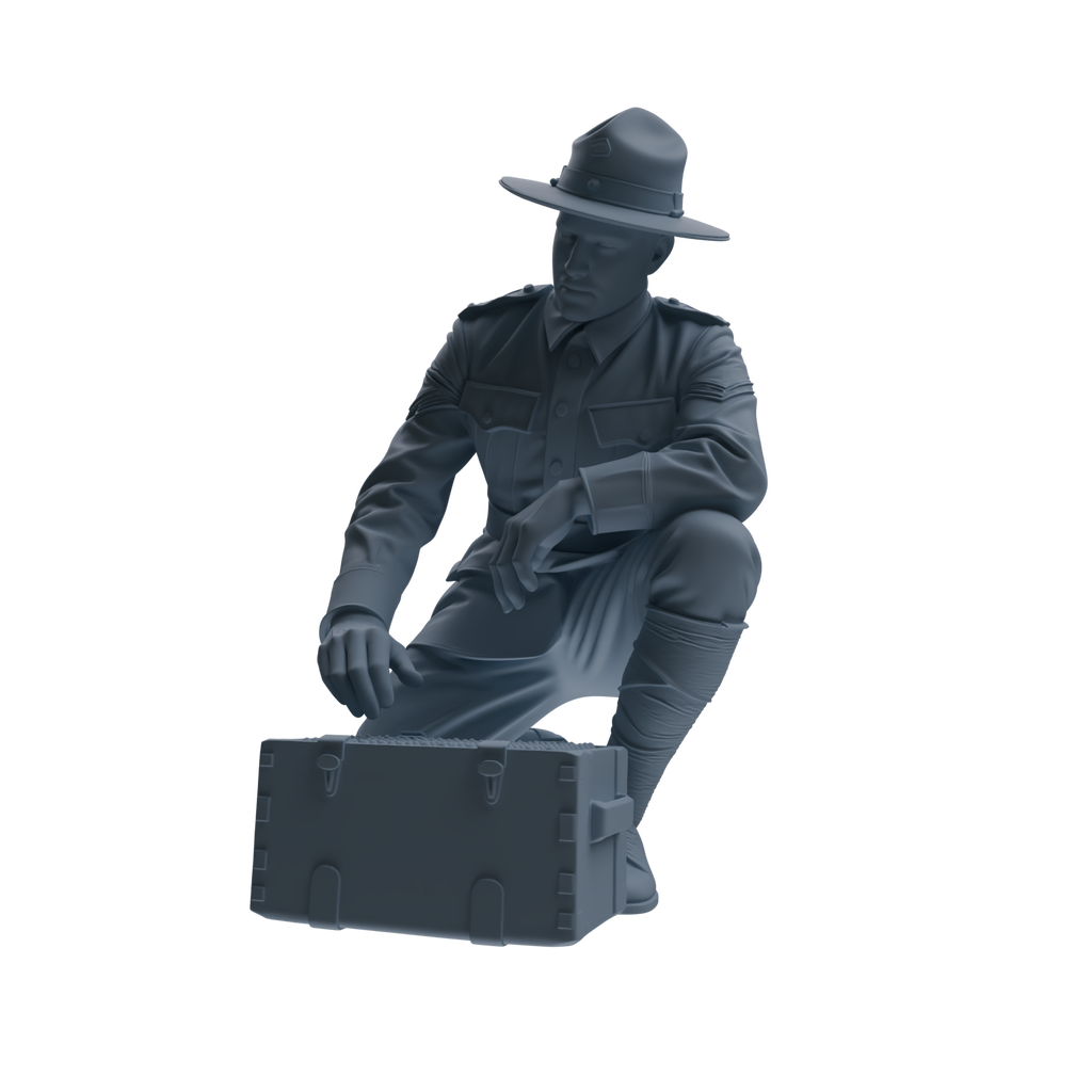 MRY-SFW SSTR267 WWI U.S. Army Logistics Soldier Combat Readiness Three-Person Group