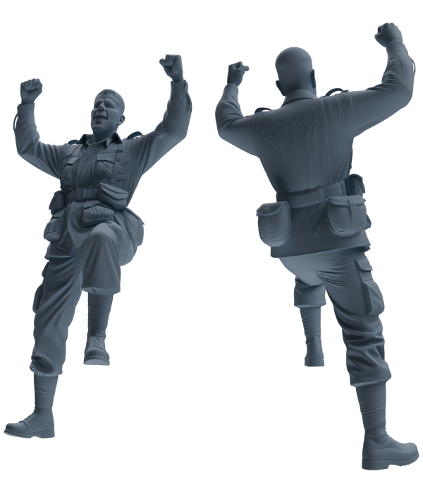 MRY-SFW SSTR073 Miniatures Soldier Model Kit Saving Ryan in Normandy WWII U.S. Army Four-Person Celebrating Group