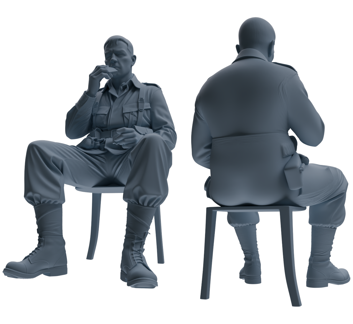 MRY-SFW SSTR068 Miniatures Soldier Model Kit Saving Ryan in Normandy WWII U.S. Army Six-Person Eating Group — detail view 5