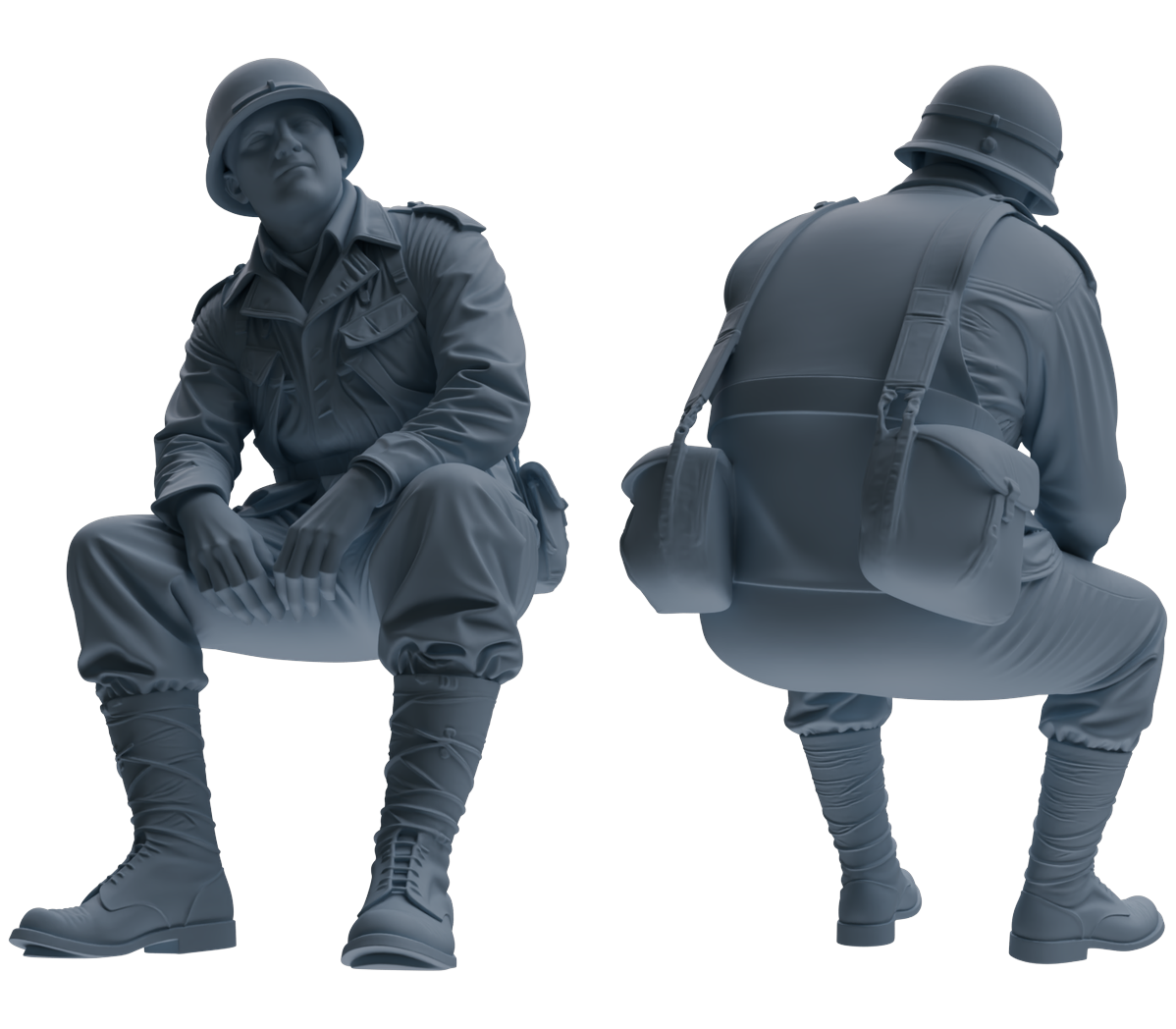 MRY-SFW SSTR061  Miniatures Soldier Model Kit Hacksaw Ridge Rescue Story WWII U.S. Army Six-Person Resting Group — detail view 5