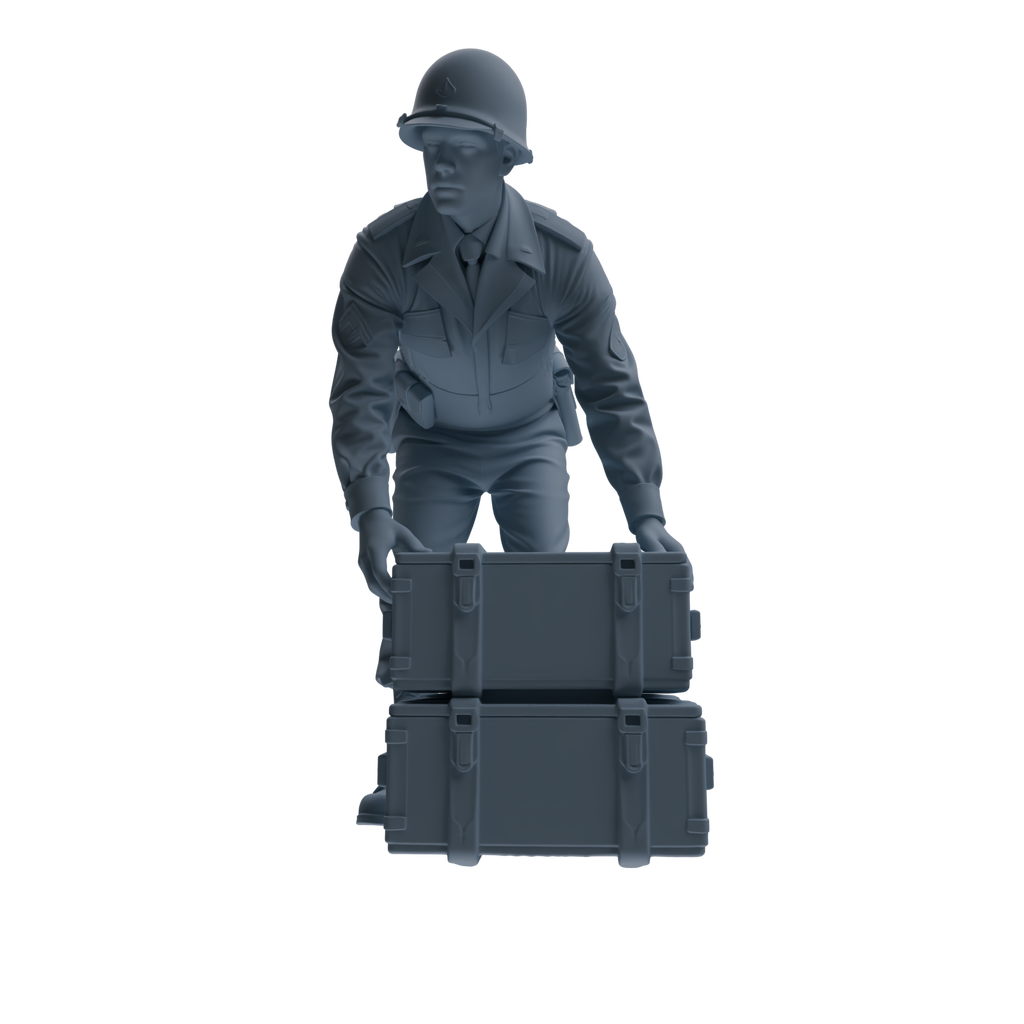 MRY-SFW SSTR225 WWII U.S. Army Logistics Soldier Logistics Four-Person Group