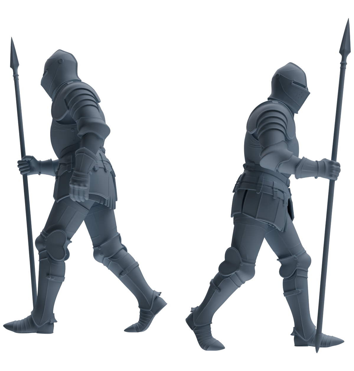 MRY-SFW SSTR094 Miniatures Soldier Model Kit Medieval Knight Six-Person Marching Group — detail view 5