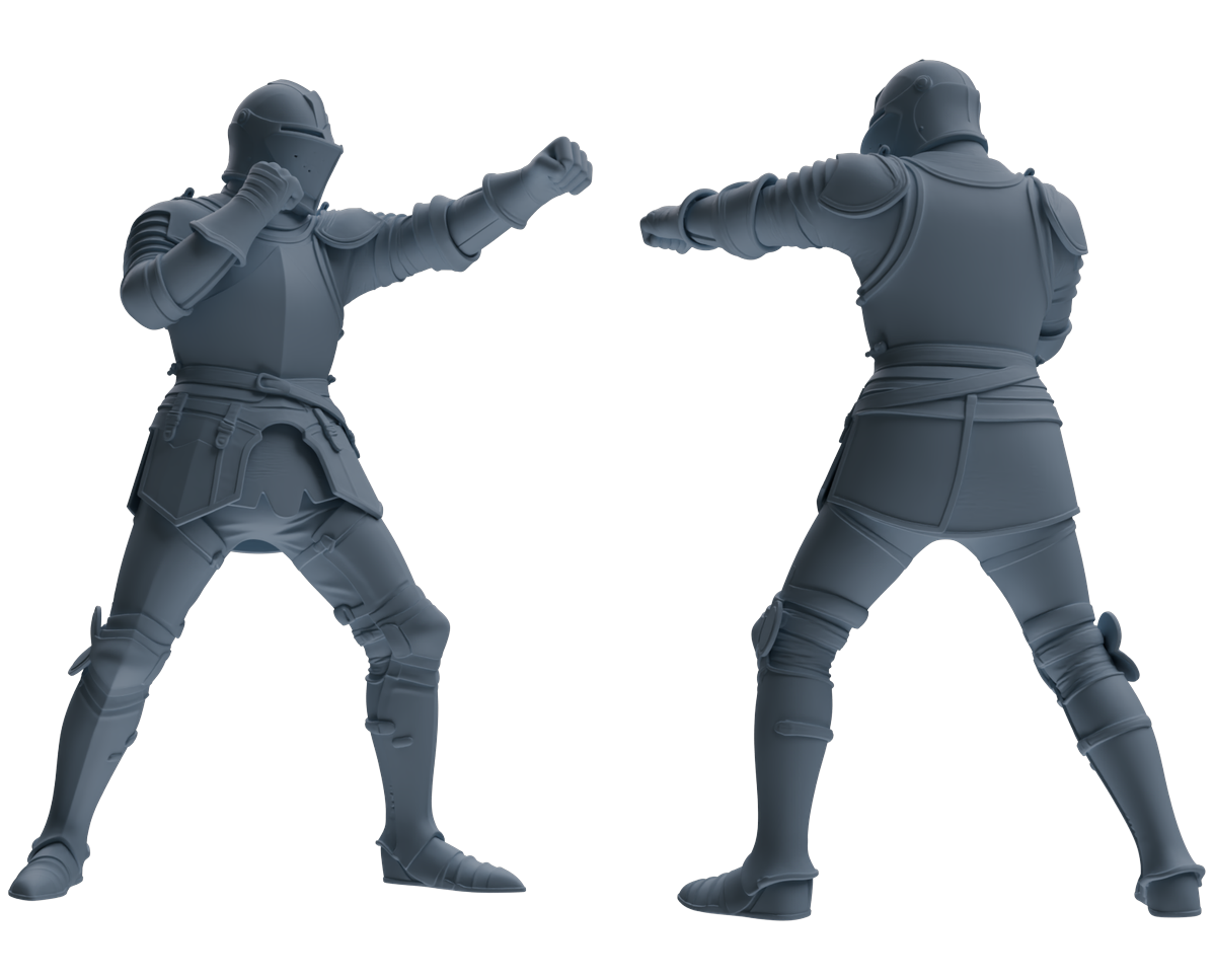 MRY-SFW SSTR098 Miniatures Soldier Model Kit Medieval Knight Six-Person Battle Group — detail view 5