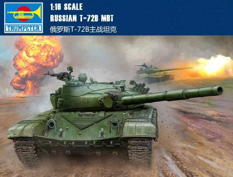TRUMPETER 00924 1/16 RUSSIAN T-72B Main Battle Tank Armored Car Plastic Kit Main image