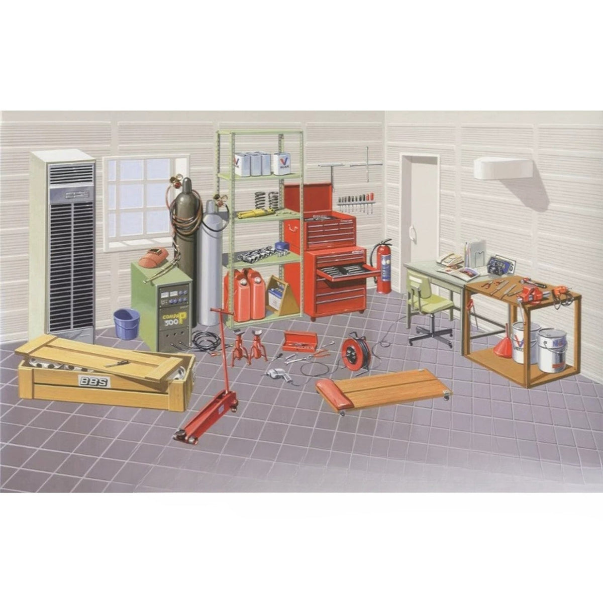 Fujimi 11668 1/24 scale model kit warehouse tools garage accessories Main image