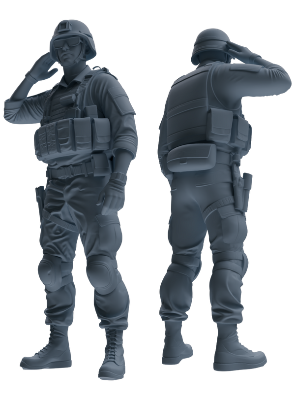 MRY-SFW SSTR029 Miniatures Soldier Model Kit 1993 Mogadishu Black Hawk Helicopter Soldier Saluting Six-Person Group