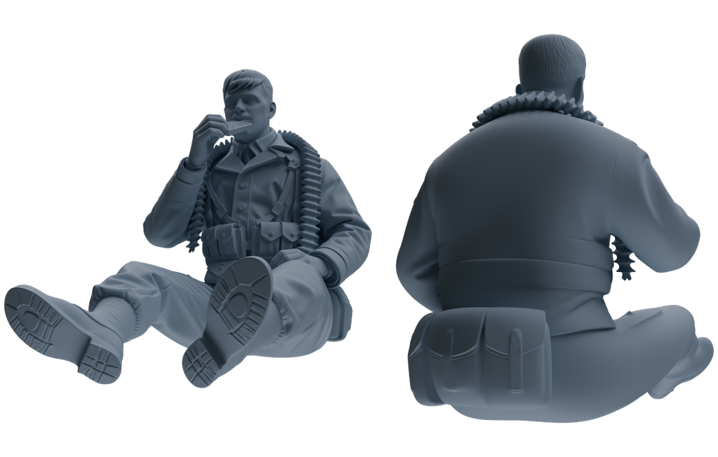MRY-SFW SSTR068 Miniatures Soldier Model Kit Saving Ryan in Normandy WWII U.S. Army Six-Person Eating Group
