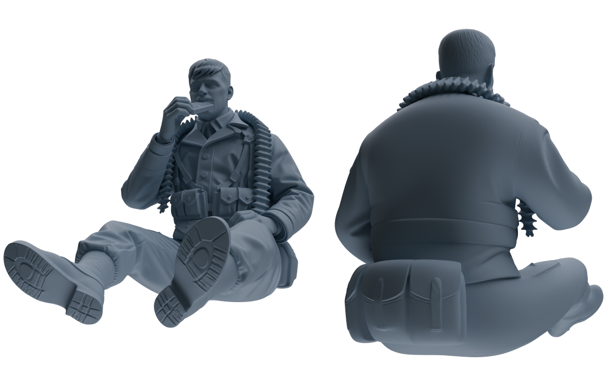 MRY-SFW SSTR068 Miniatures Soldier Model Kit Saving Ryan in Normandy WWII U.S. Army Six-Person Eating Group — detail view 7