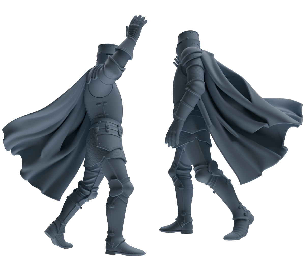 MRY-SFW SSTR094 Miniatures Soldier Model Kit Medieval Knight Six-Person Marching Group — detail view 7