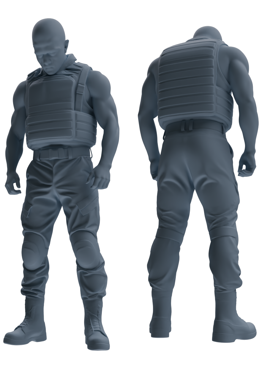 MRY-SFW SSTR032 Miniatures Soldier Model Kit 1993 Mogadishu Black Hawk Helicopter Soldier Praying Six-Person Group — detail view 7