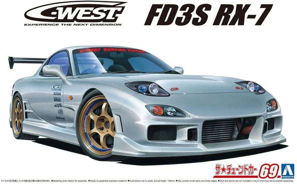 Aoshima AO-06302 1/24 Scale Model The Tuned Car(69)Kit C-West Mazda RX-7 FD3S