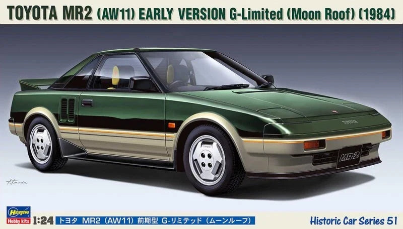 Hasegawa HC-51 1/24 Scale Model Car Kit Toyota MR2 AW11 G-Limited Early Ver 1984 Secondary image