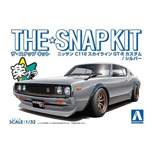Aoshima 1/32 AO-06682 Snap Nissan C110 Skyline GT-R Custom (Silver)  No.18-Sp1 Secondary image