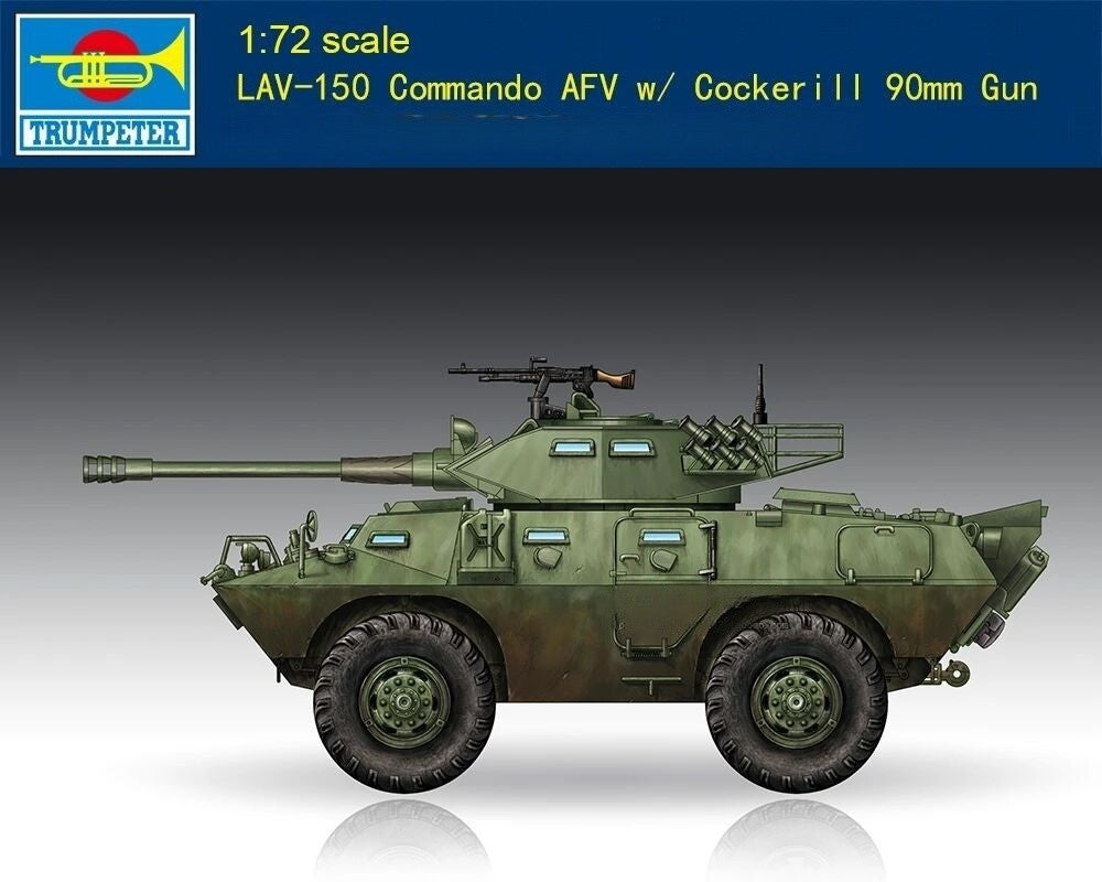 Trumpeter 07443 1/72 LAV-150 Commando AFV w/ Cockerill 90mm Gun Armored Vehicle Main image