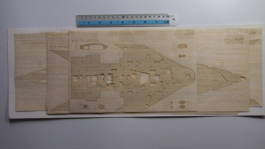 Hunter W20003 1/200 HMS Hood 1941 wooden deck for TRUMPETER 03710