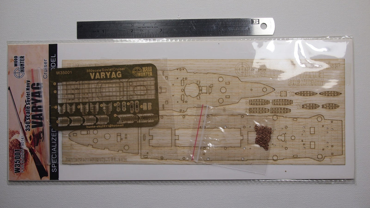 Hunter 1/350 RUSSIAN VARYAG wooden deck for Zvezda 9014 (W35001) Main image