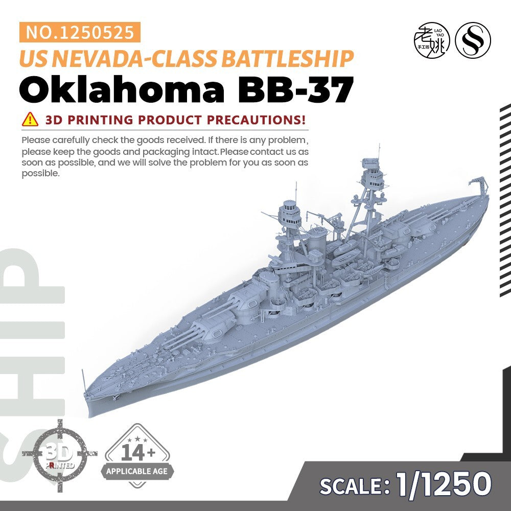 SSMODEL SSC1250525 1/1250 Military Model Kit US Oklahoma Nevada-class Battleship Main image