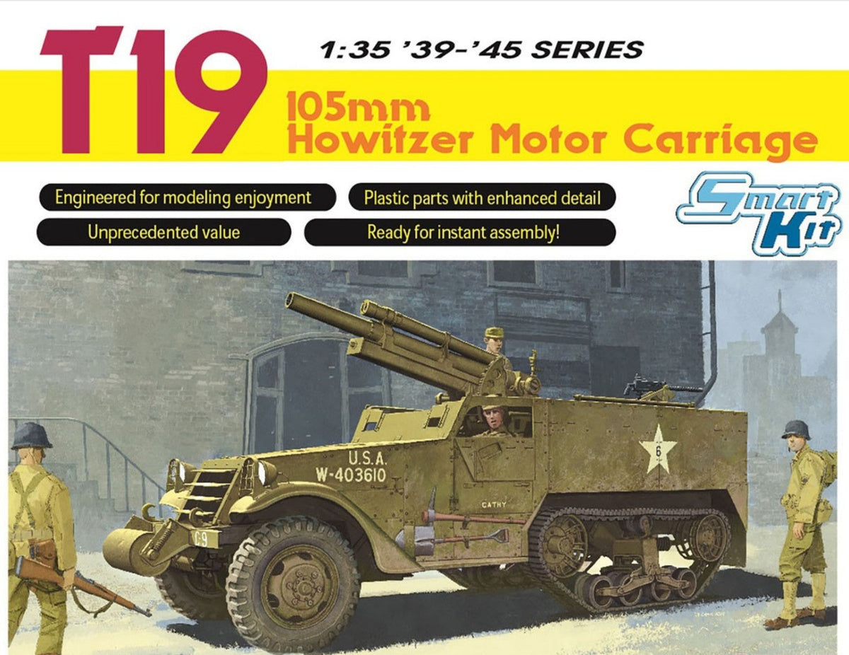 DRAGON 1/35 6496 T19 105mm Howitzer Aluminum Gun Barrel//3D Printed Headlight Main image