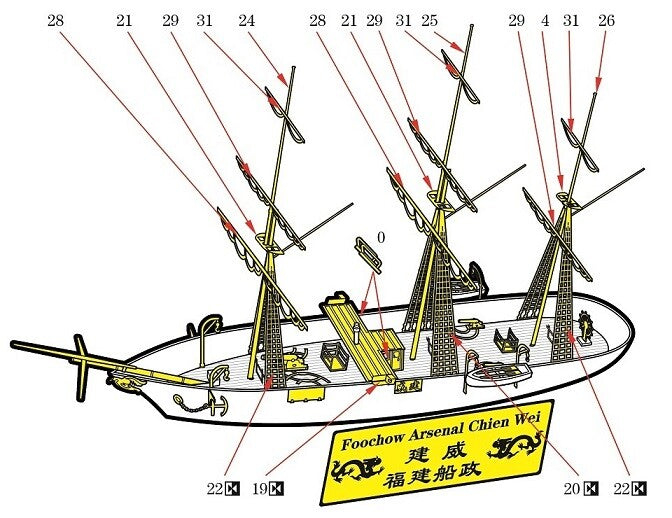 Resin kit 1/700 The Imperial Chinese Training ship Chien Wei I WM03311 Secondary image